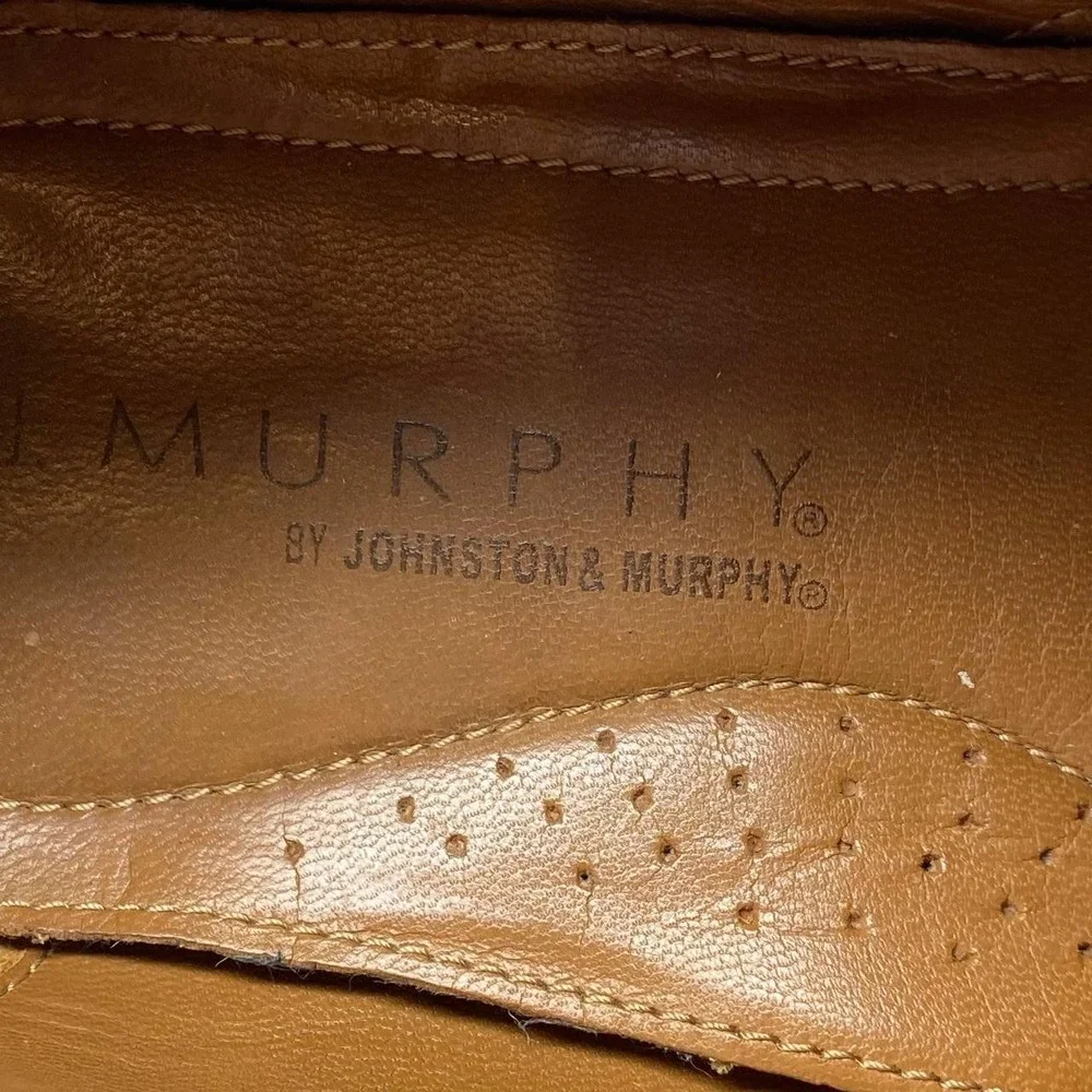 Johnston & Murphy‎ Tyson Plain Toe Shoes Mens 10.5 Black Leather Dress Lace Up